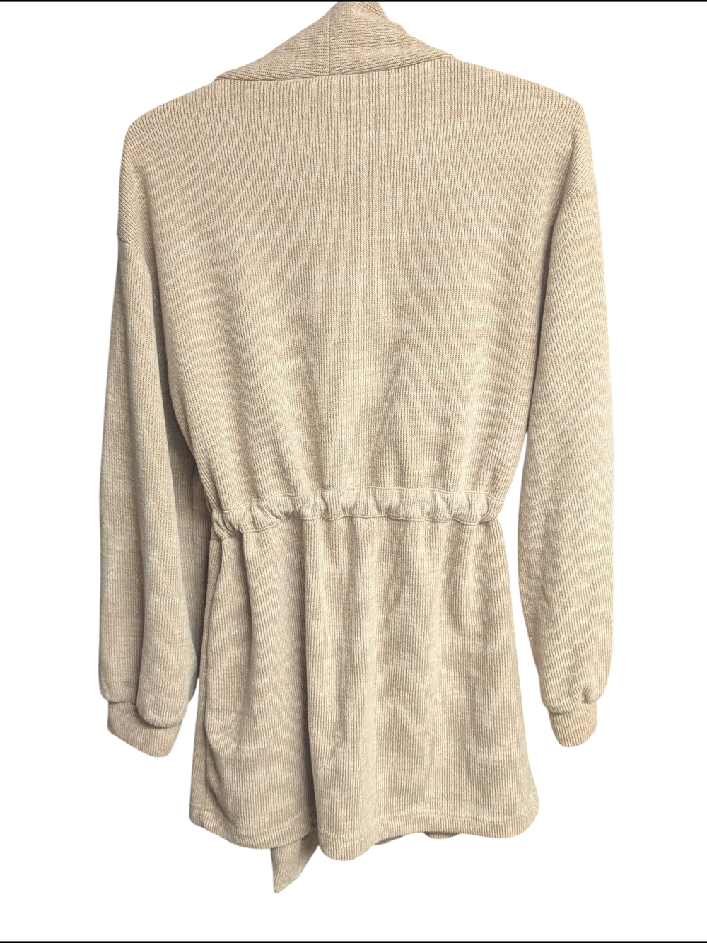 7 For All Mankind Beige Tie Waist Cardigan XS Soft Knit Cozy Chic - Picture 3 of 12